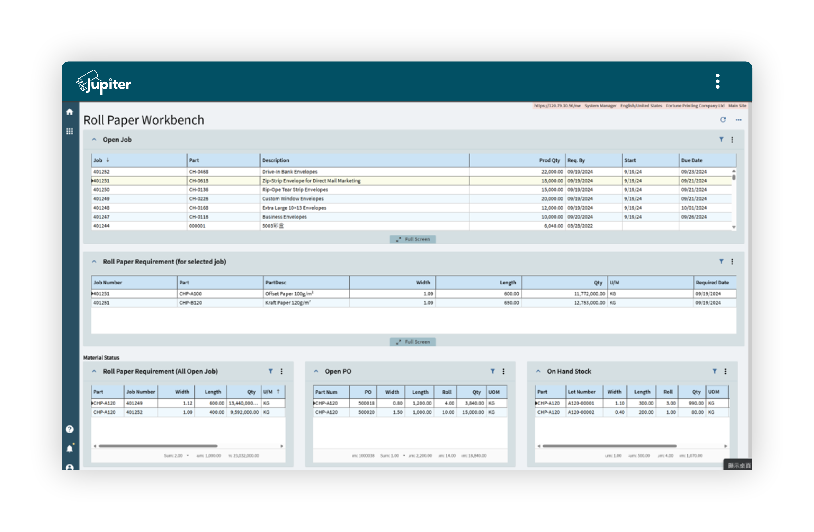 Roll Paper Planning Workbench