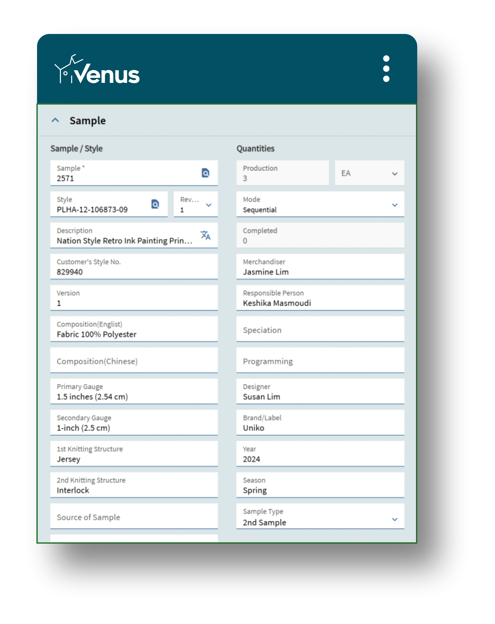 Sample Management Interface