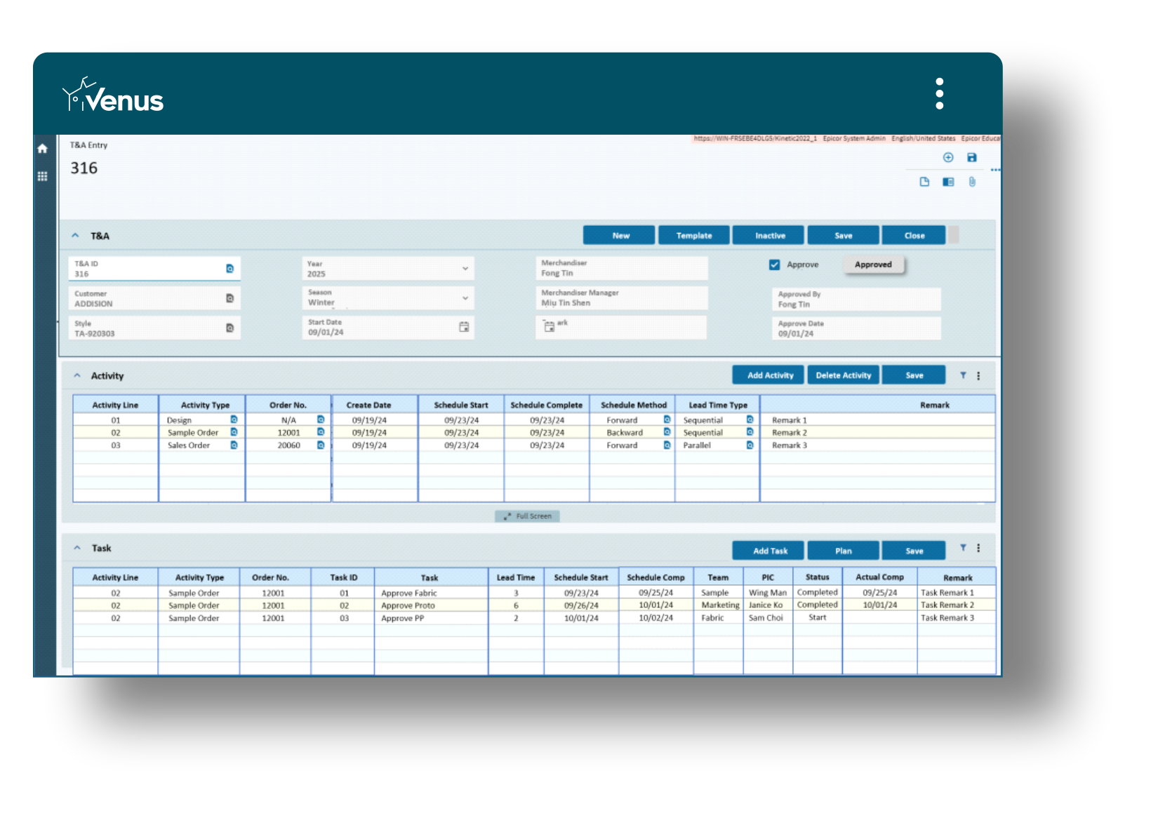 T&A Calendar & Milestone Dashboard