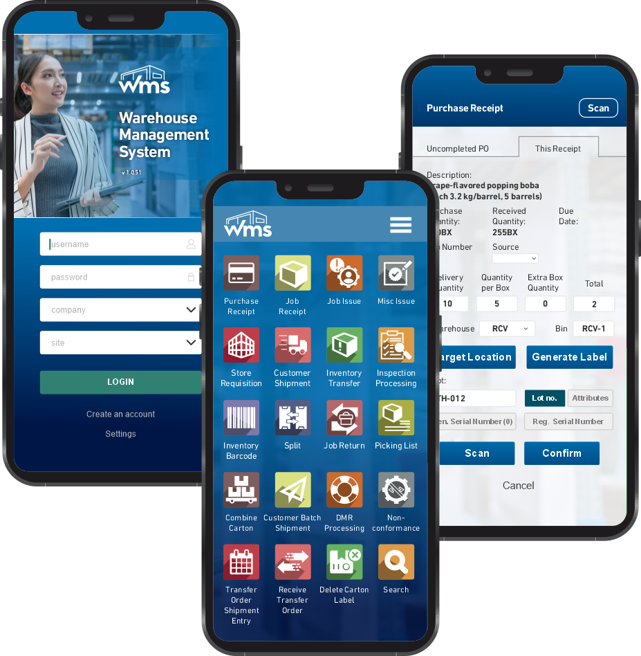 ERP and MES ecosystem - desktop and mobile